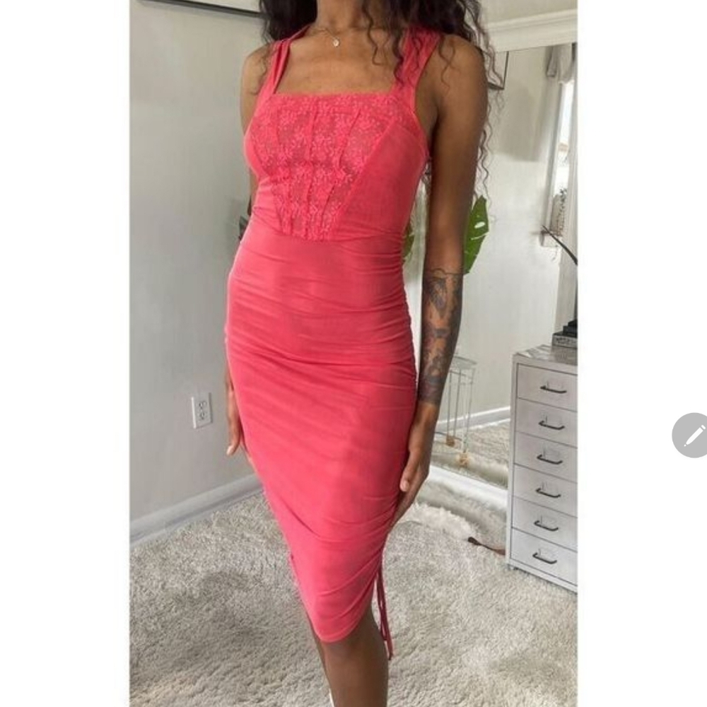 Free People Corsetis Convertible Mesh Bodycon Midi Dress